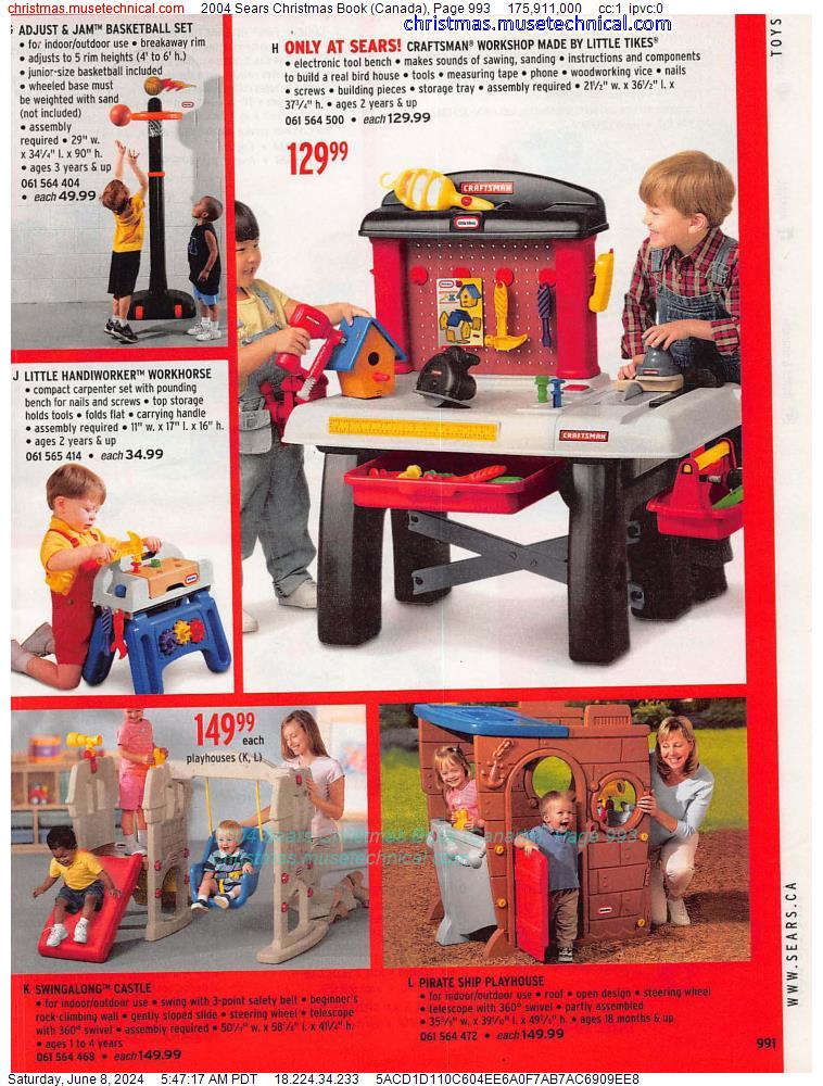 2004 Sears Christmas Book (Canada), Page 993