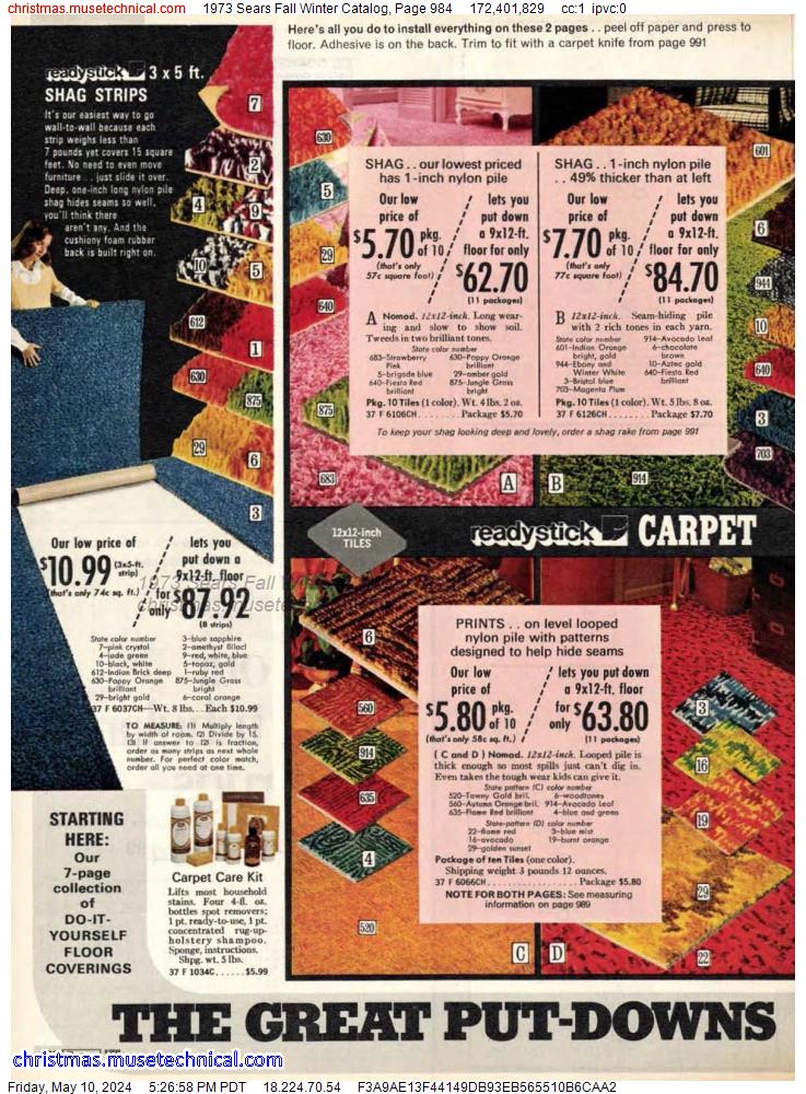 1973 Sears Fall Winter Catalog, Page 984