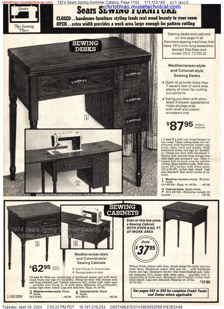 1974 Sears Spring Summer Catalog, Page 1102