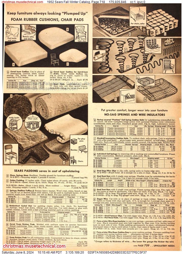 1952 Sears Fall Winter Catalog, Page 718