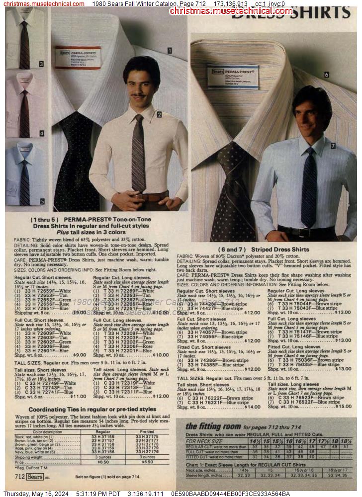 1980 Sears Fall Winter Catalog, Page 712