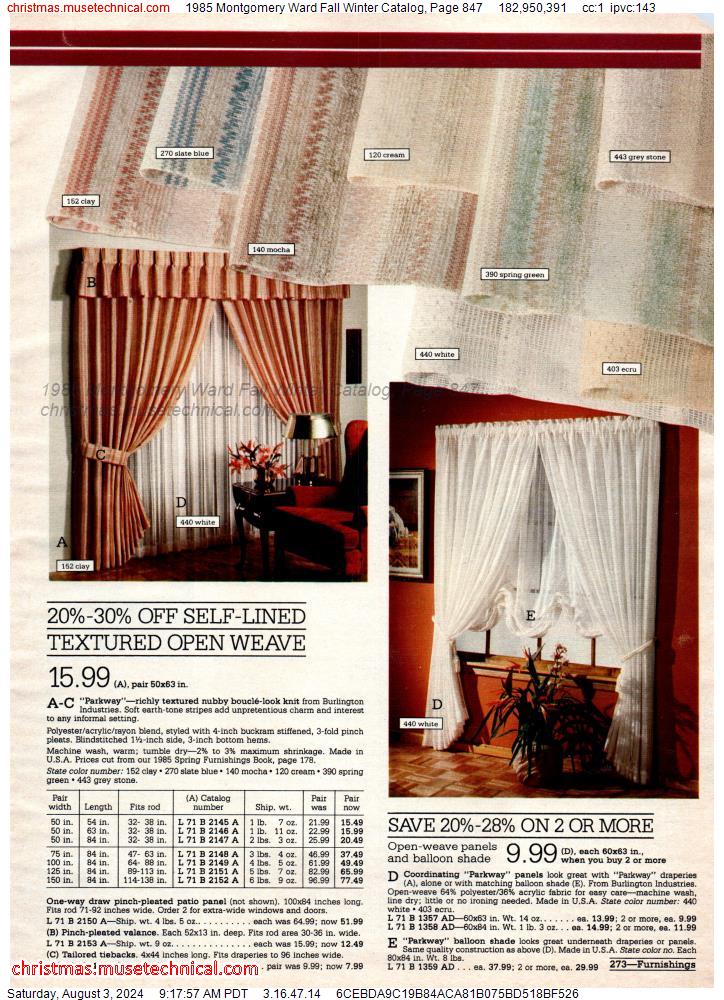 1985 Montgomery Ward Fall Winter Catalog, Page 847