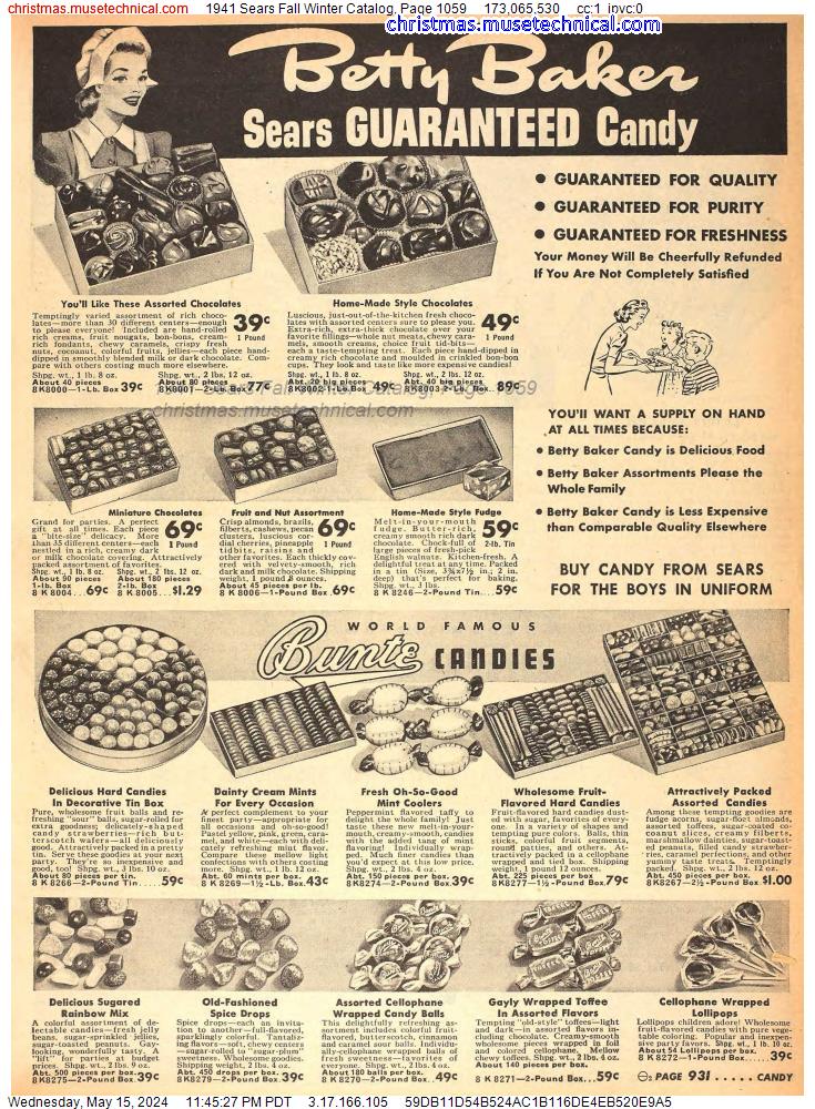 1941 Sears Fall Winter Catalog, Page 1059