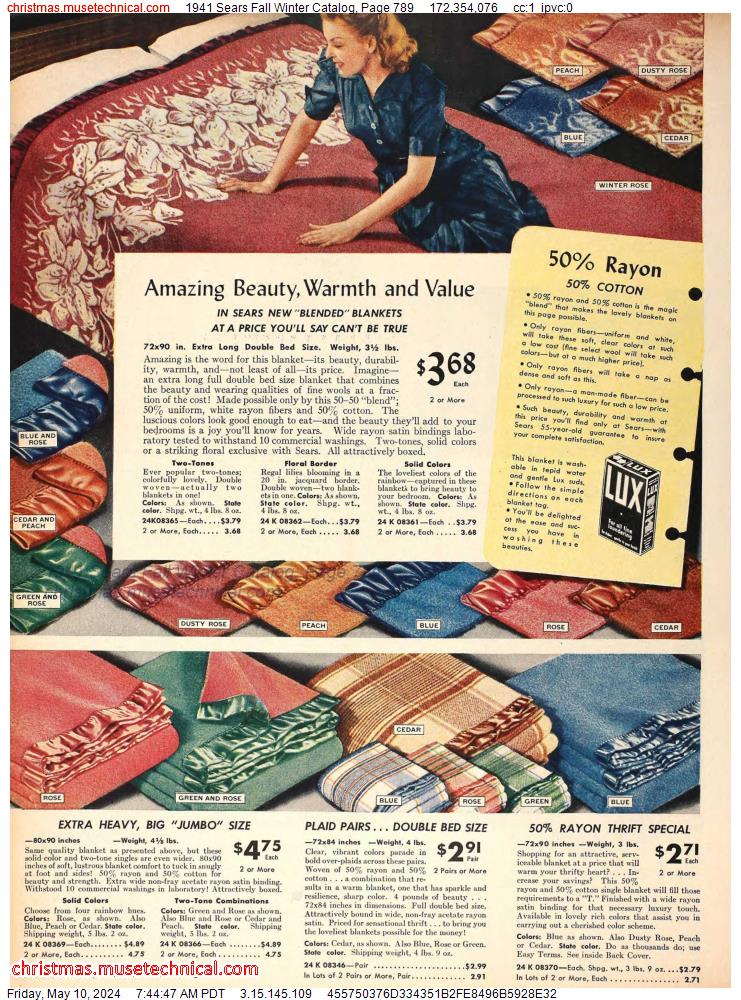 1941 Sears Fall Winter Catalog, Page 789