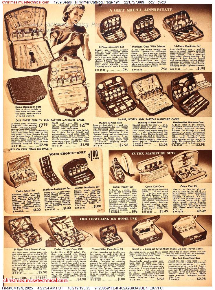 1939 Sears Fall Winter Catalog, Page 191