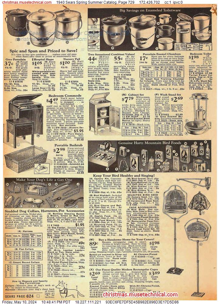 1940 Sears Spring Summer Catalog, Page 729
