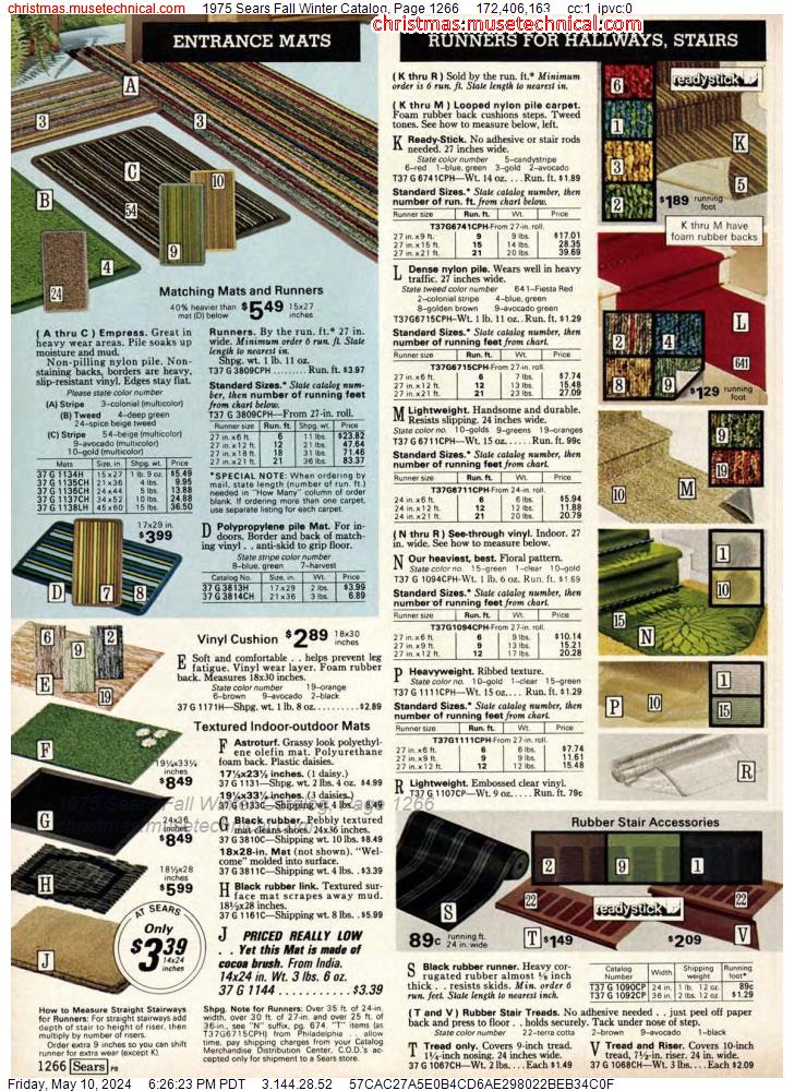 1975 Sears Fall Winter Catalog, Page 1266