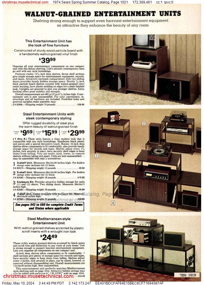 1974 Sears Spring Summer Catalog, Page 1021