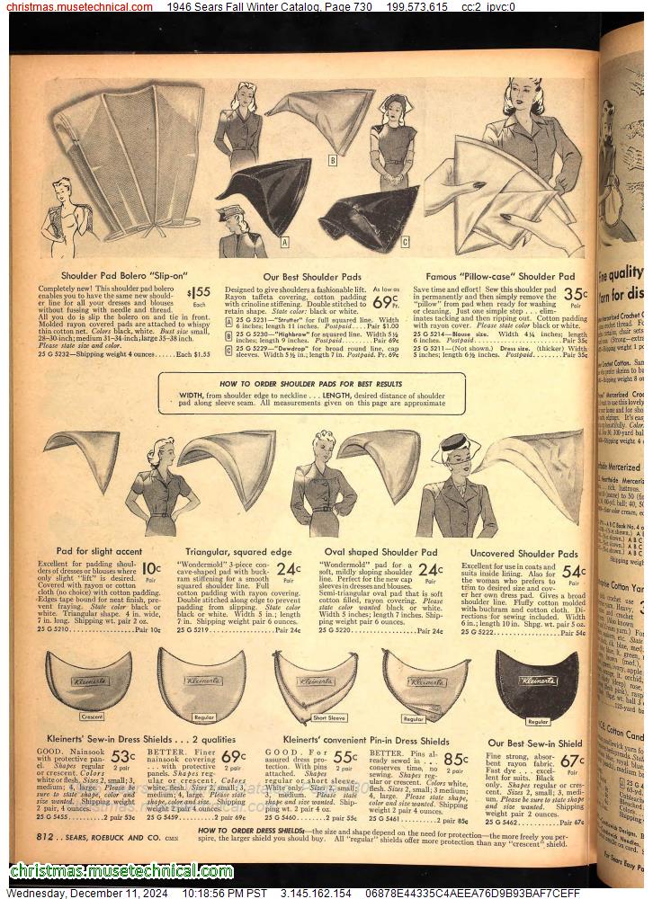 1946 Sears Fall Winter Catalog, Page 730