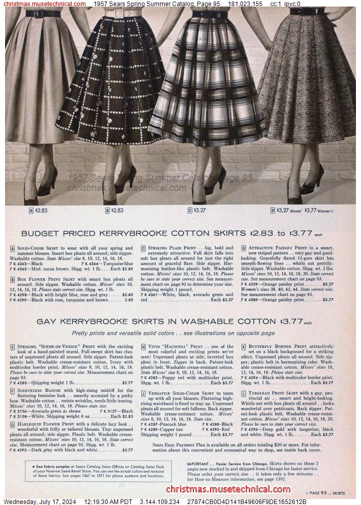 1957 Sears Spring Summer Catalog, Page 95