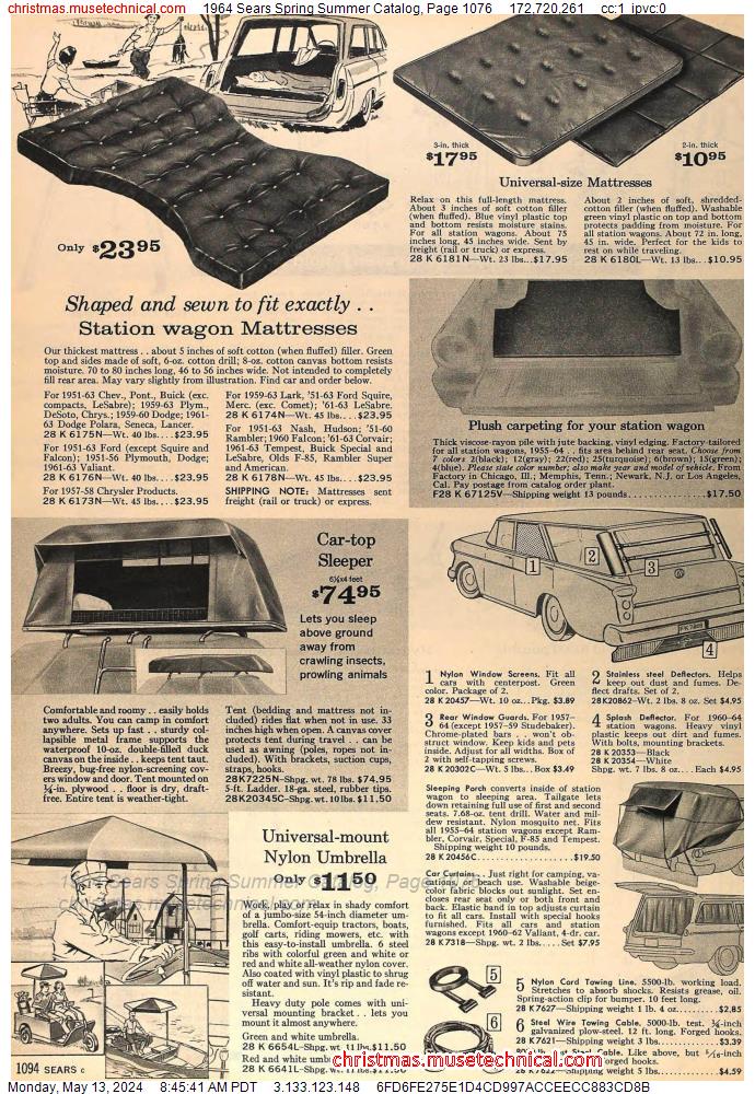 1964 Sears Spring Summer Catalog, Page 1076