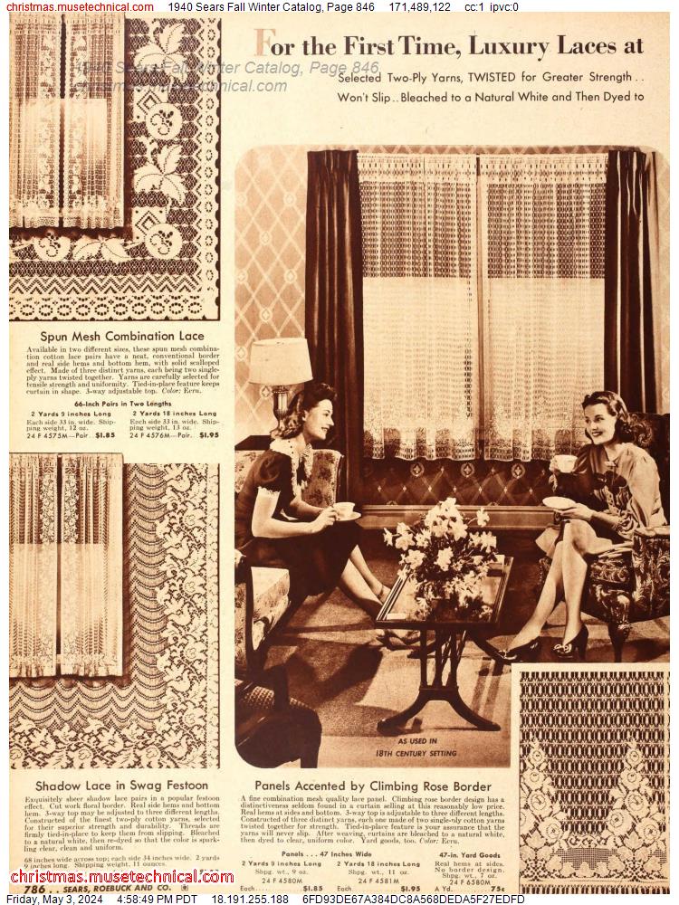 1940 Sears Fall Winter Catalog, Page 846