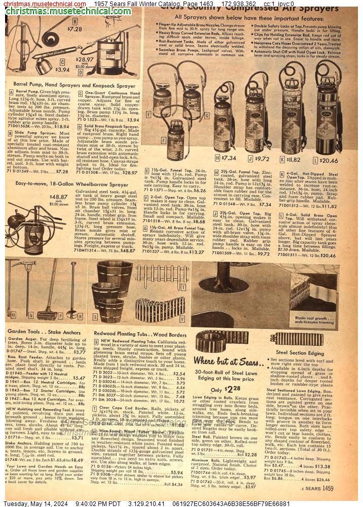 1957 Sears Fall Winter Catalog, Page 1463