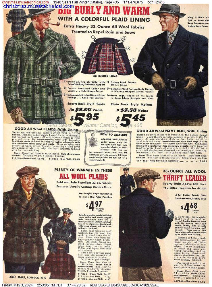 1940 Sears Fall Winter Catalog, Page 435