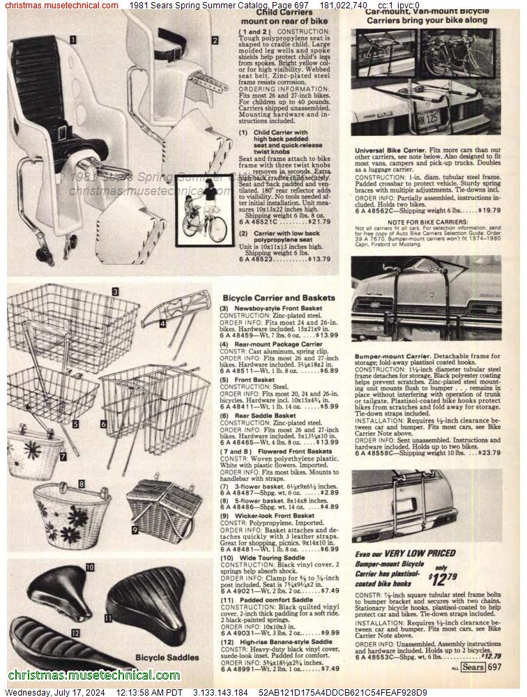 1981 Sears Spring Summer Catalog, Page 697