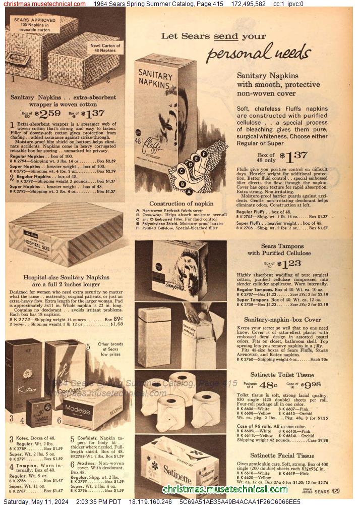 1964 Sears Spring Summer Catalog, Page 415