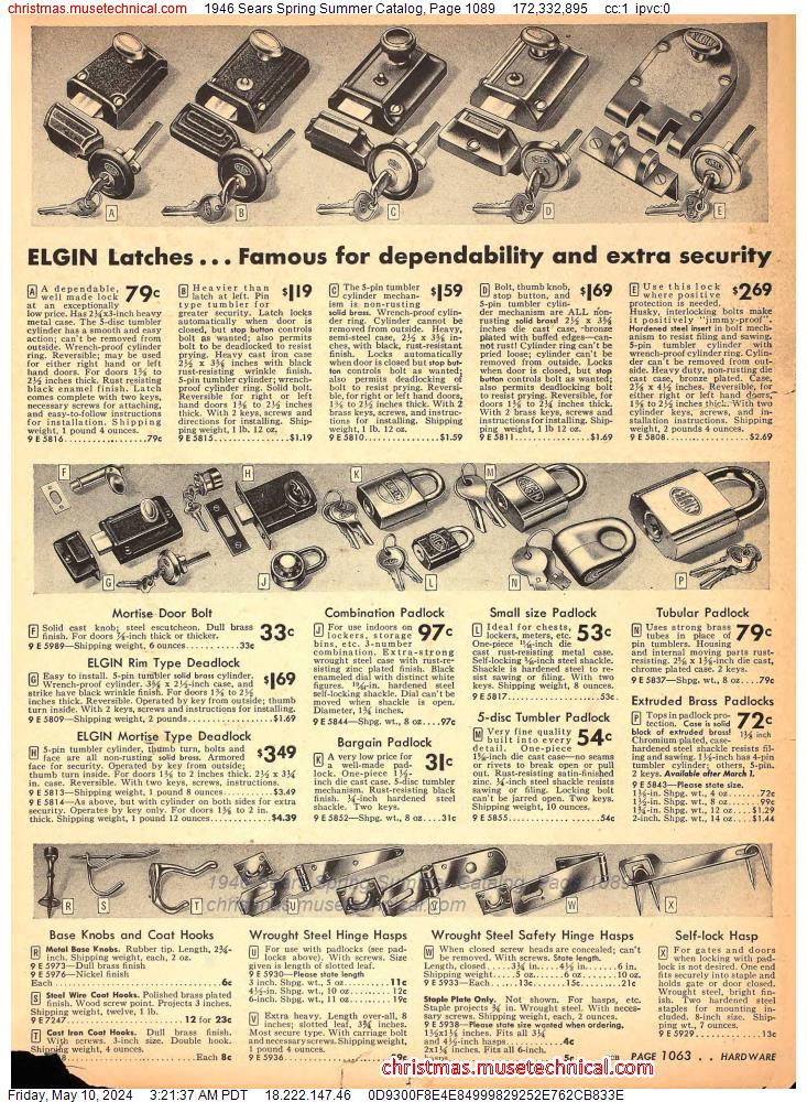 1946 Sears Spring Summer Catalog, Page 1089