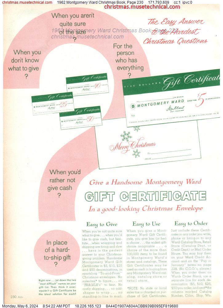 1962 Montgomery Ward Christmas Book, Page 230