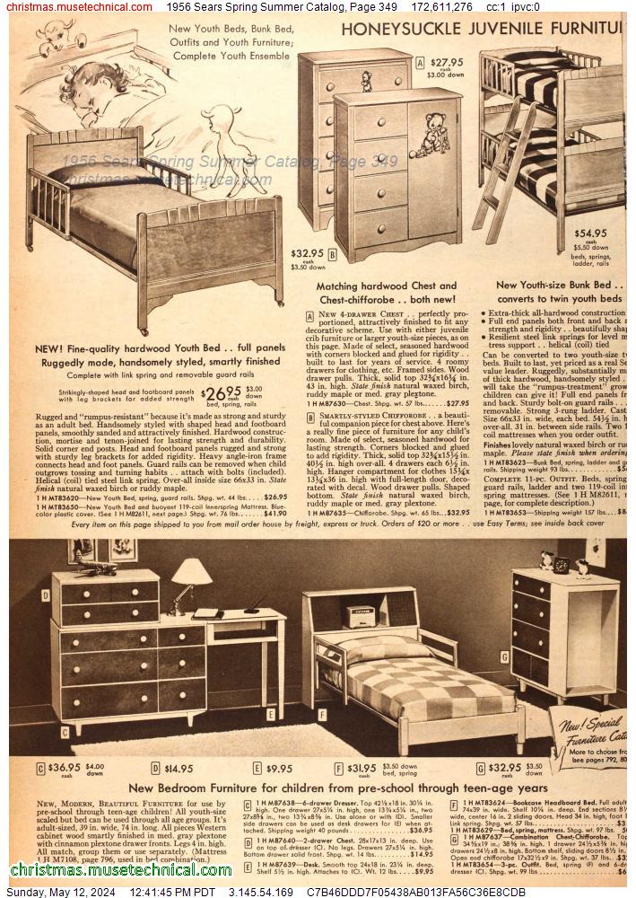 1956 Sears Spring Summer Catalog, Page 349