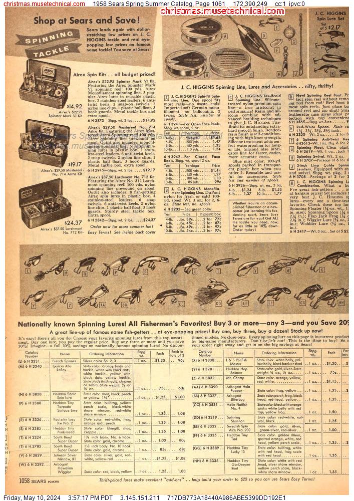 1958 Sears Spring Summer Catalog, Page 1061