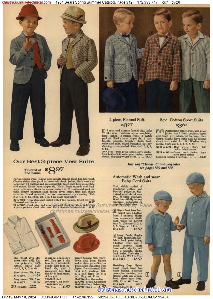 1961 Sears Spring Summer Catalog, Page 342