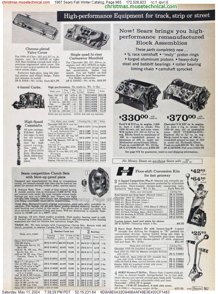 1967 Sears Fall Winter Catalog, Page 965