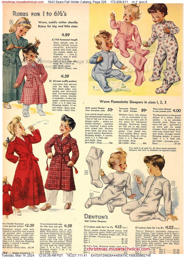 1943 Sears Fall Winter Catalog, Page 326