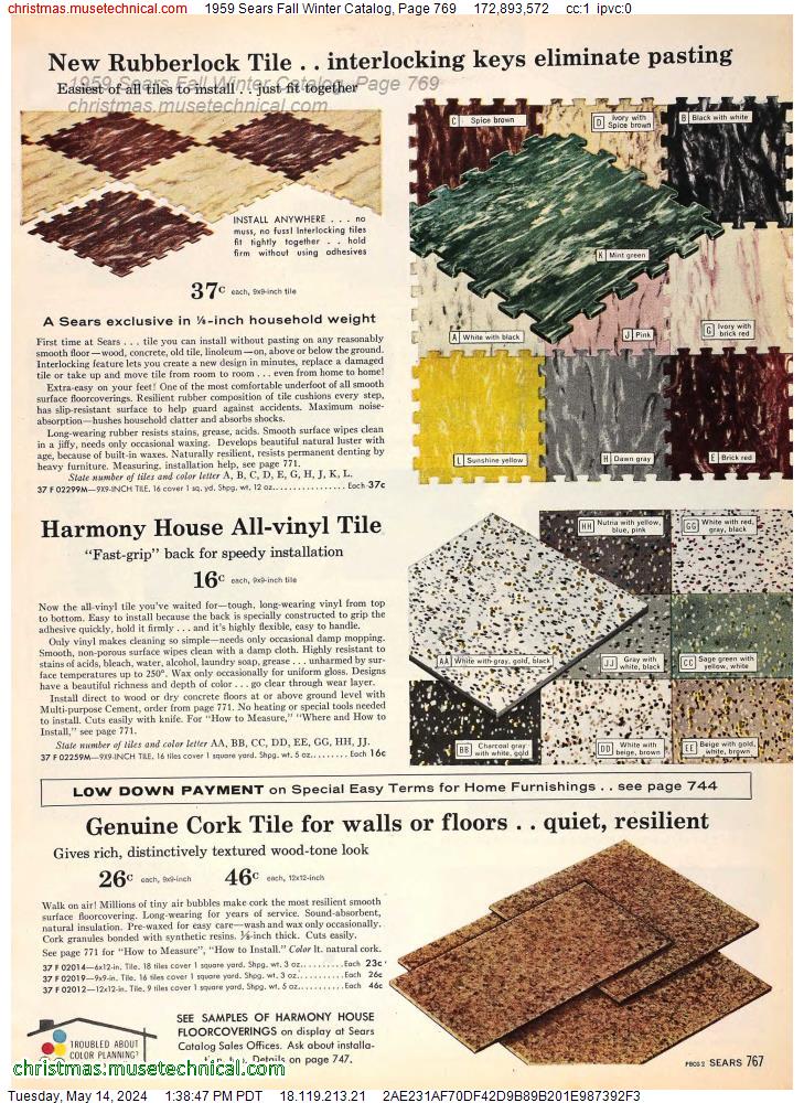 1959 Sears Fall Winter Catalog, Page 769