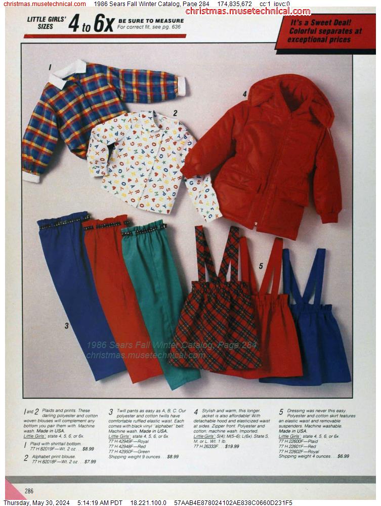 1986 Sears Fall Winter Catalog, Page 284