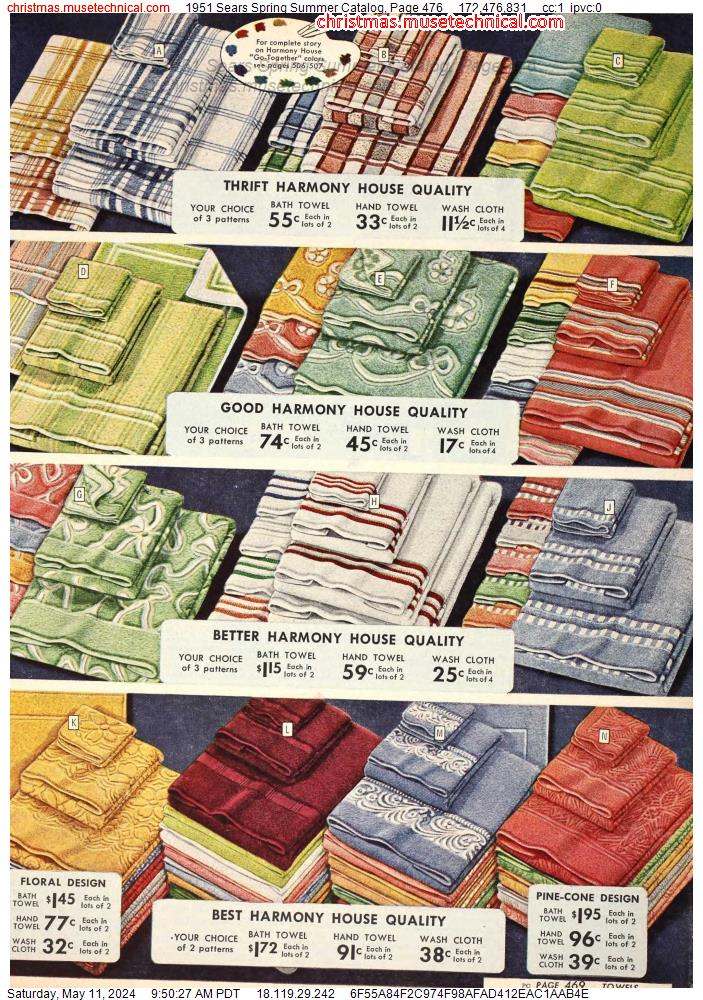 1951 Sears Spring Summer Catalog, Page 476