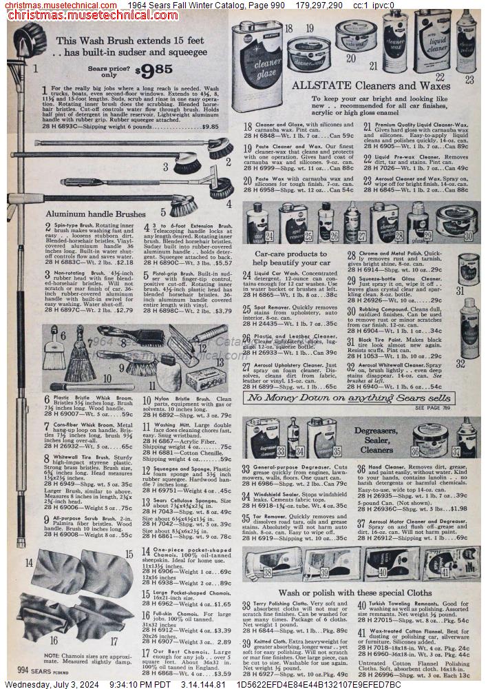 1964 Sears Fall Winter Catalog, Page 990
