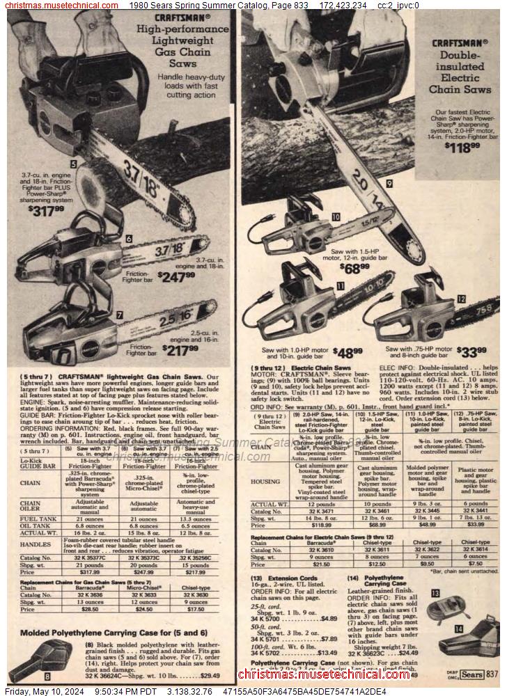 1980 Sears Spring Summer Catalog, Page 833