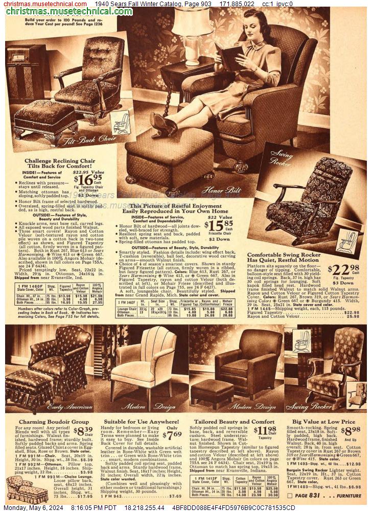 1940 Sears Fall Winter Catalog, Page 903