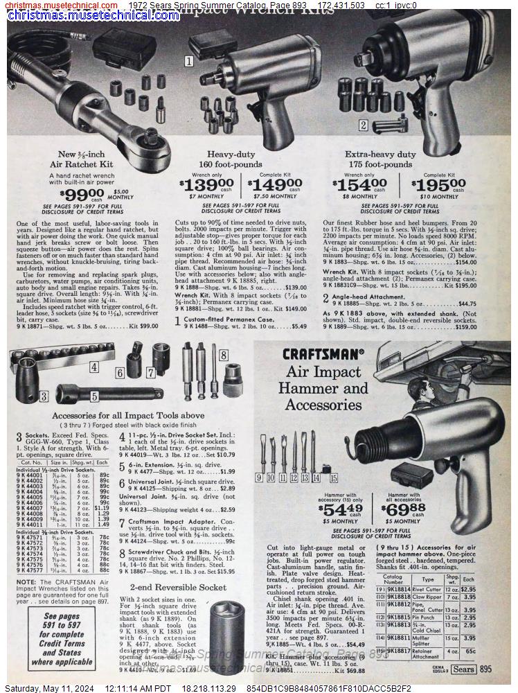1972 Sears Spring Summer Catalog, Page 893