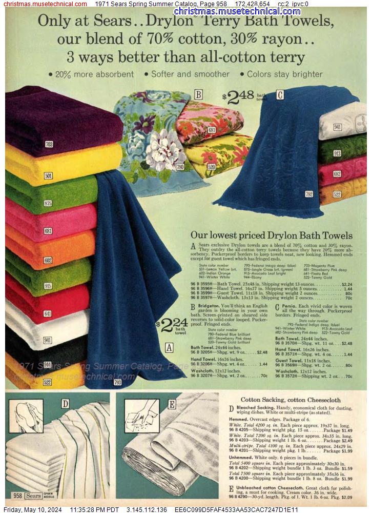 1971 Sears Spring Summer Catalog, Page 958