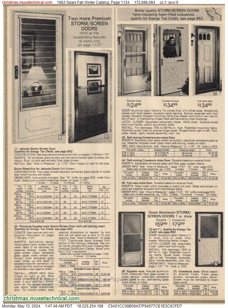 1983 Sears Fall Winter Catalog, Page 1134