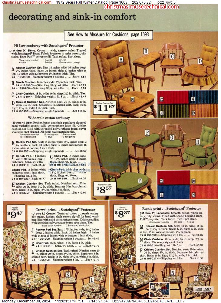 1972 Sears Fall Winter Catalog, Page 1603