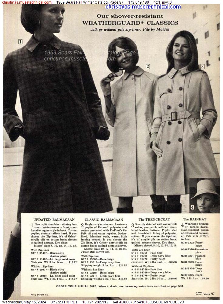 1969 Sears Fall Winter Catalog, Page 97