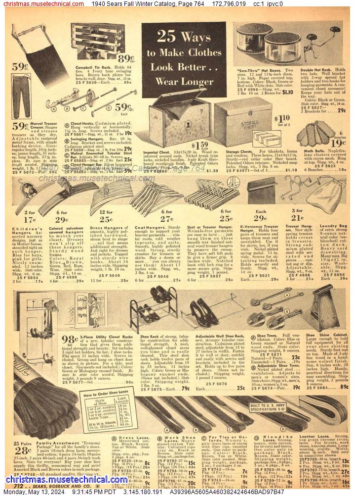 1940 Sears Fall Winter Catalog, Page 764