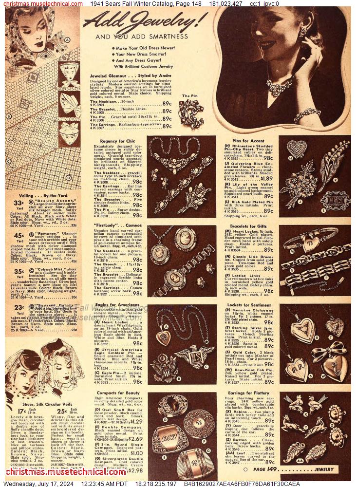 1941 Sears Fall Winter Catalog, Page 148