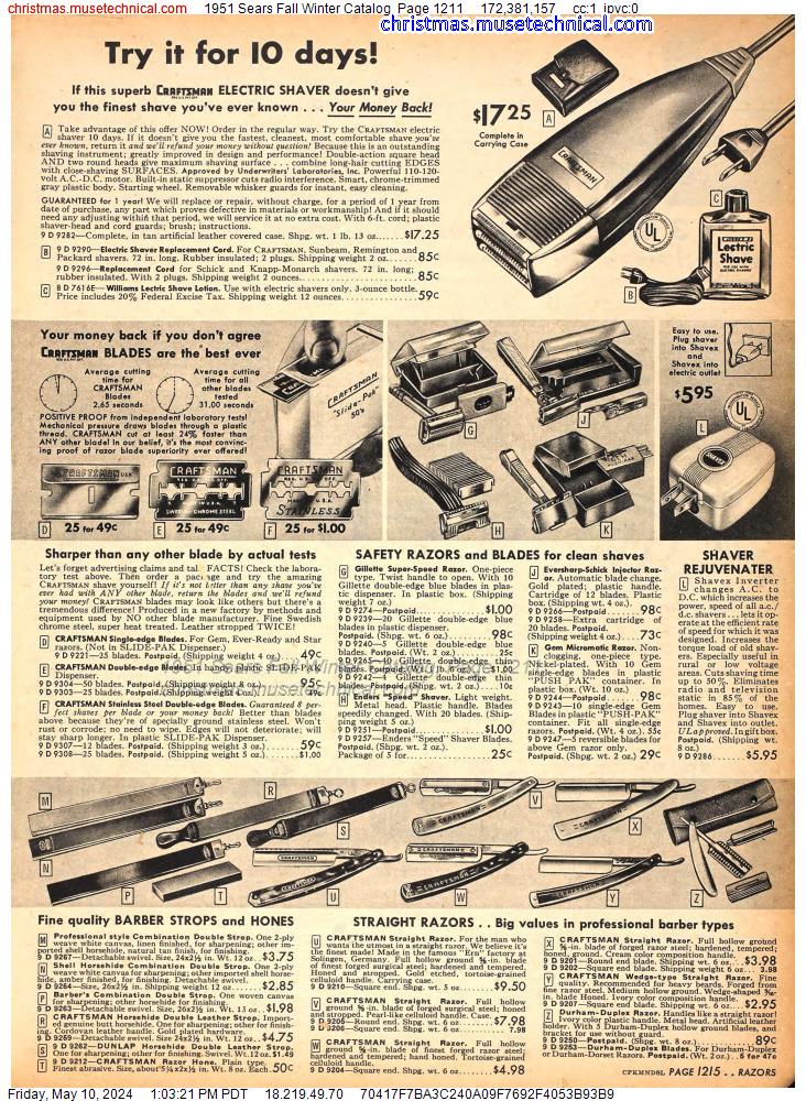 1951 Sears Fall Winter Catalog, Page 1211
