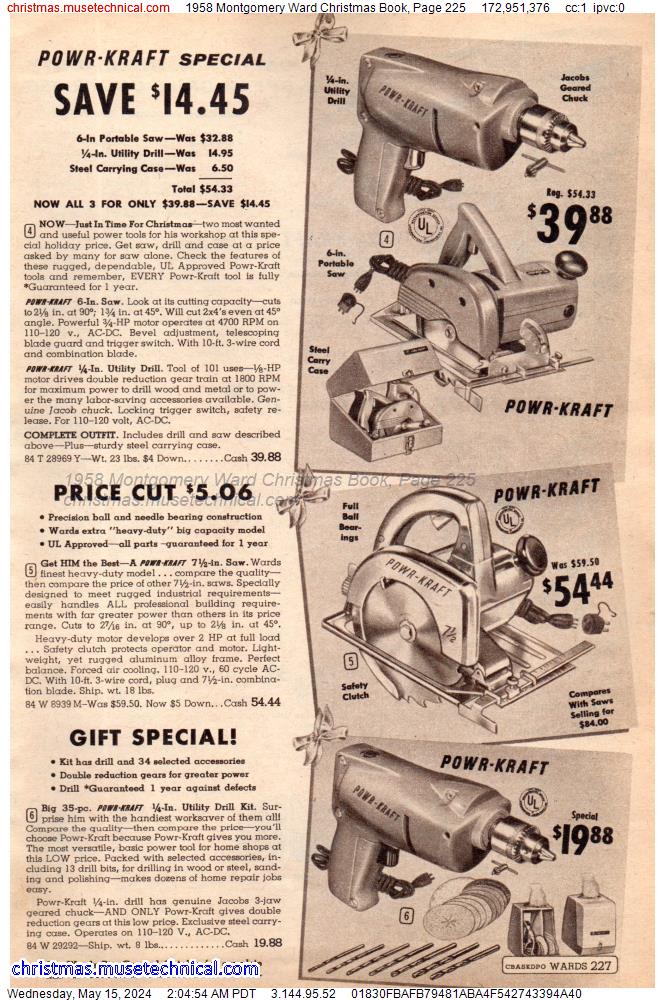 1958 Montgomery Ward Christmas Book, Page 225
