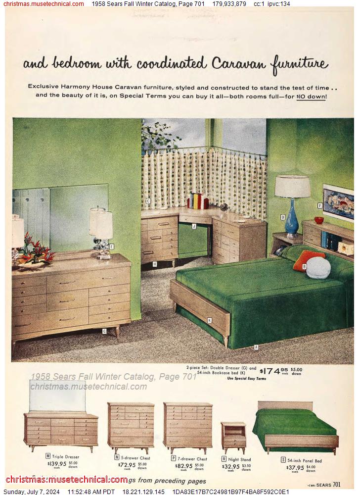 1958 Sears Fall Winter Catalog, Page 701