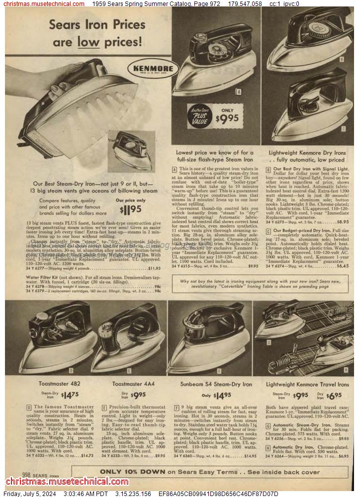 1959 Sears Spring Summer Catalog, Page 972