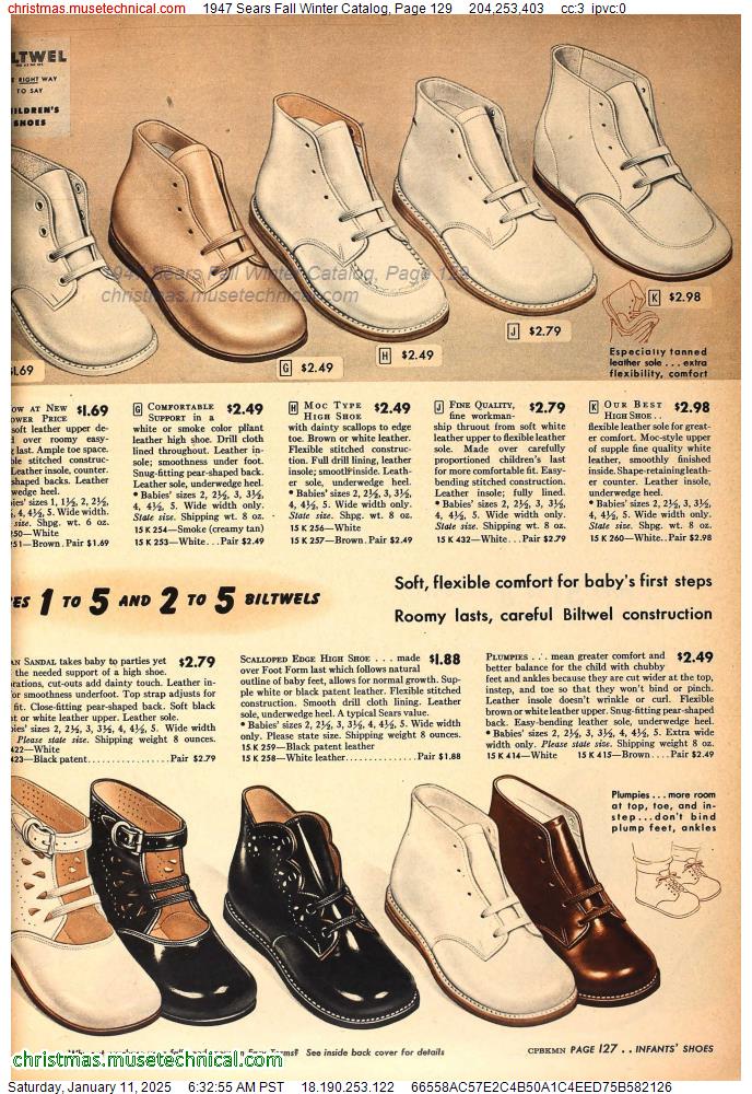 1947 Sears Fall Winter Catalog, Page 129