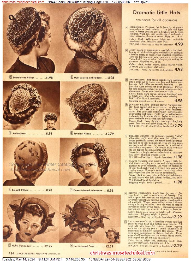 1944 Sears Fall Winter Catalog, Page 150
