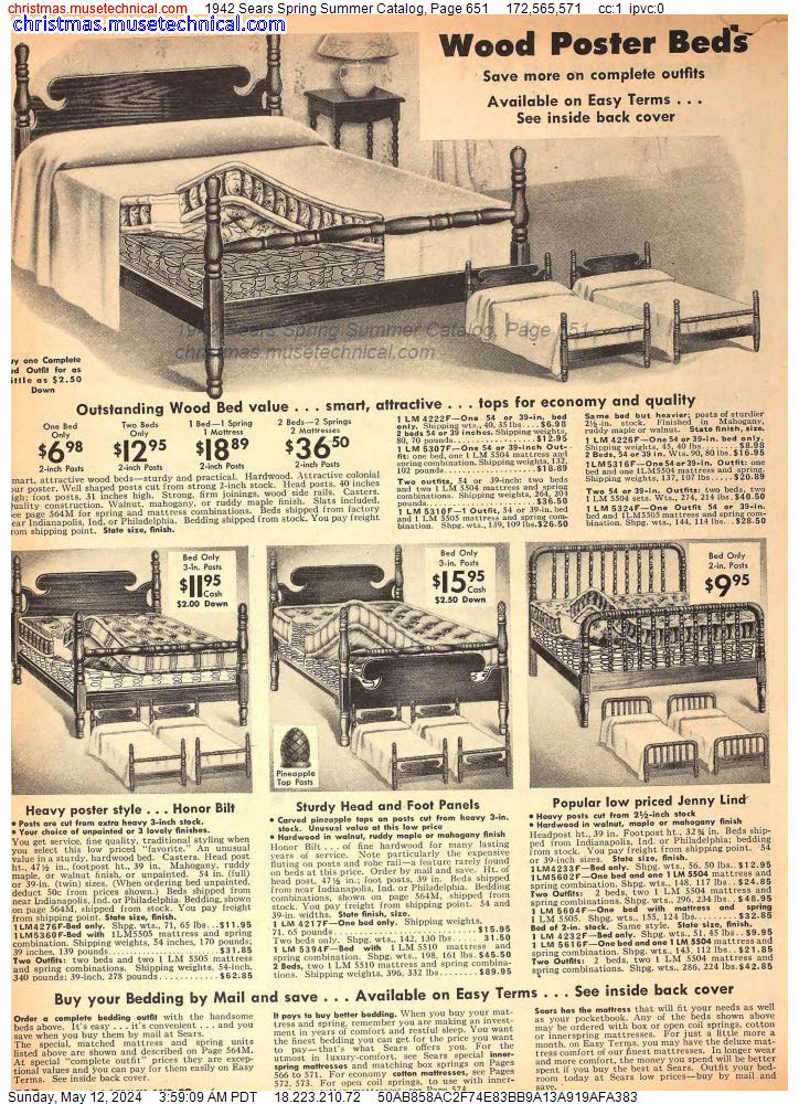 1942 Sears Spring Summer Catalog, Page 651