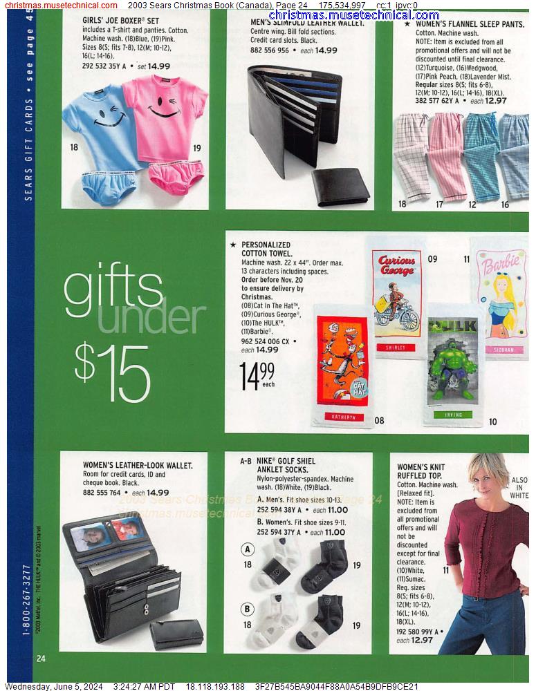2003 Sears Christmas Book (Canada), Page 24