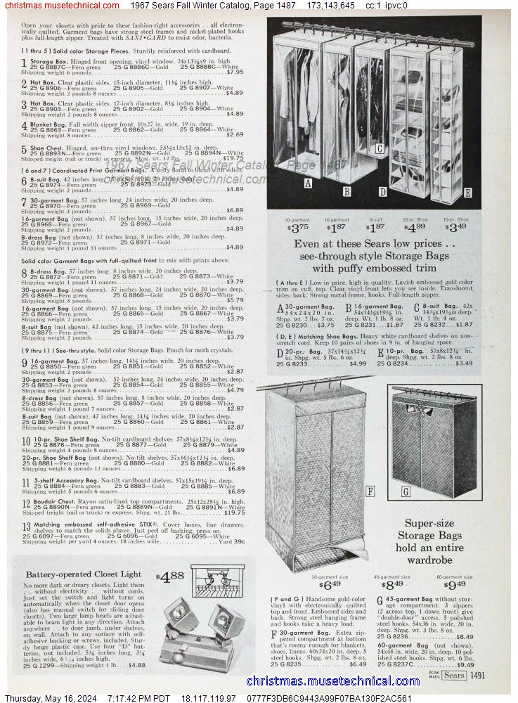 1967 Sears Fall Winter Catalog, Page 1487