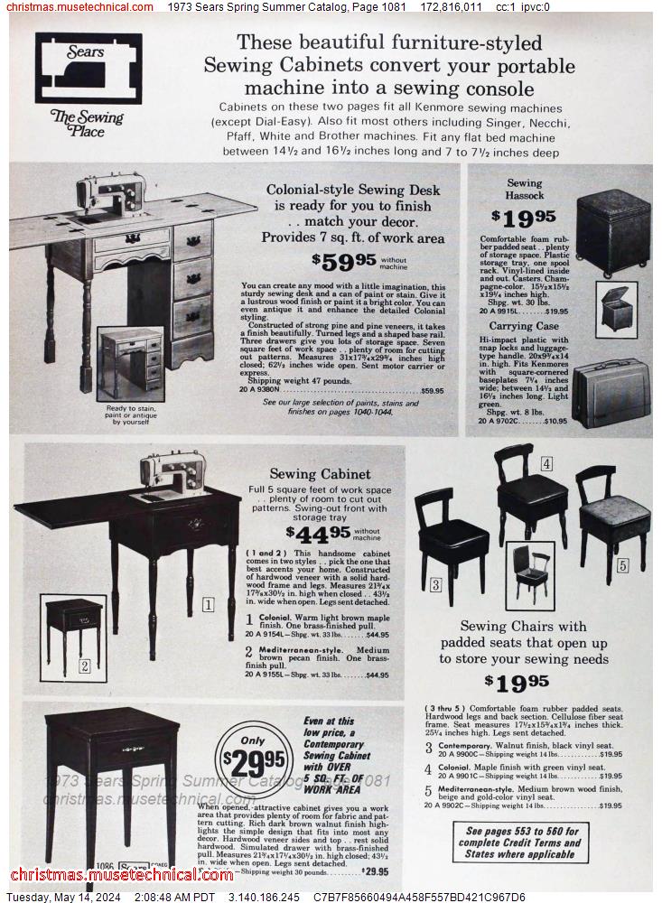 1973 Sears Spring Summer Catalog, Page 1081